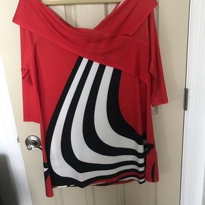 3/4 sleeve off the shoulder tunic